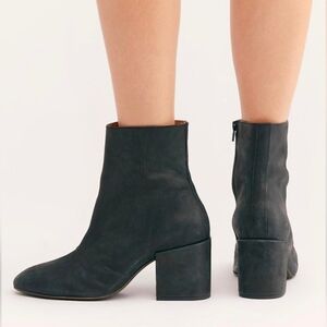 FREE PEOPLE Nicola Heel Black Leather Ankle Boots EU 38